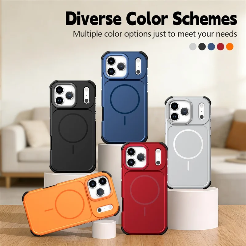 For iPhone 17 Pro Max Magnetic Case Shockproof TPU PC Protective Cover Compatible with MagSafe - Orange