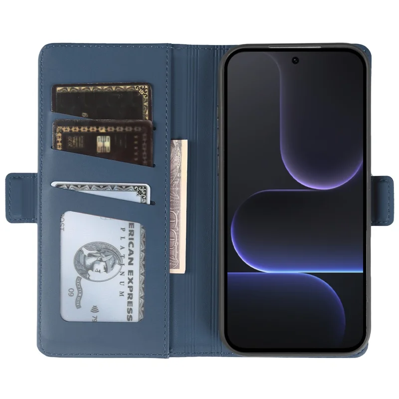 Cover portafoglio in pelle per Honor 500 5G con supporto, custodia touch in TPU + PU - Blu