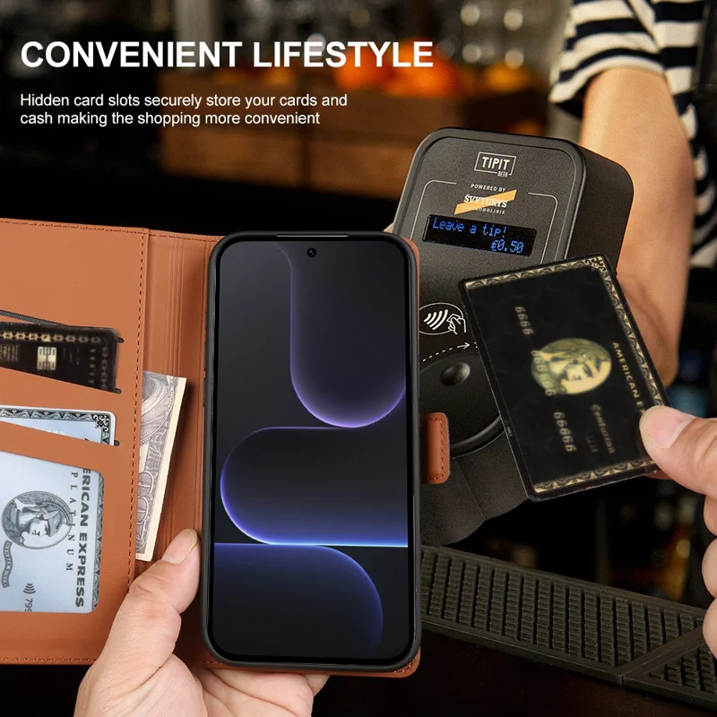 Cover portafoglio in pelle per Honor 500 5G con supporto, custodia touch in TPU + PU - Blu