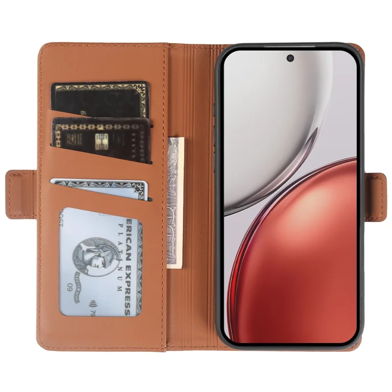 For Honor X70 5G  /  X9d 5G  /  Magic8 Lite 5G Leather Case Wallet Stand TPU + PU Skin-touch Cover - Brown