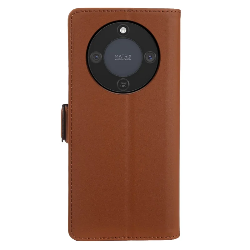 For Honor X70 5G  /  X9d 5G  /  Magic8 Lite 5G Leather Case Wallet Stand TPU + PU Skin-touch Cover - Brown