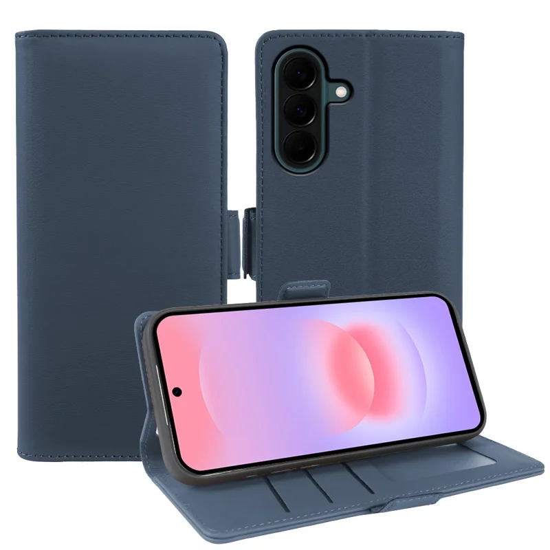 Capa Carteira em Pele para Samsung Galaxy A37 5G com Suporte TPU + Capa Tátil em PU - Azul