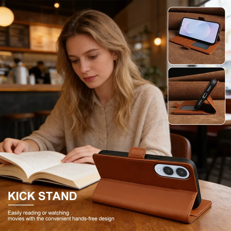 For Samsung Galaxy S25 Edge Leather Case Wallet Stand TPU + PU Skin-touch Cover - Blue