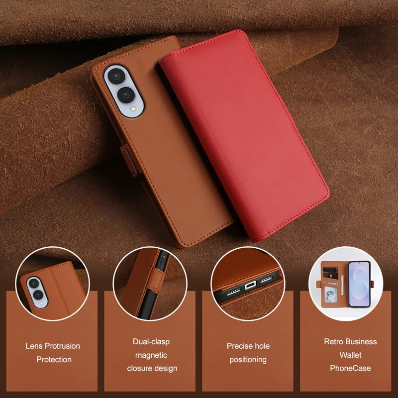 For Samsung Galaxy S25 Edge Leather Case Wallet Stand TPU + PU Skin-touch Cover - Blue