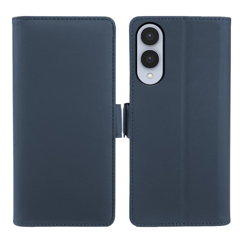 For Samsung Galaxy S25 Edge Leather Case Wallet Stand TPU + PU Skin-touch Cover - Blue