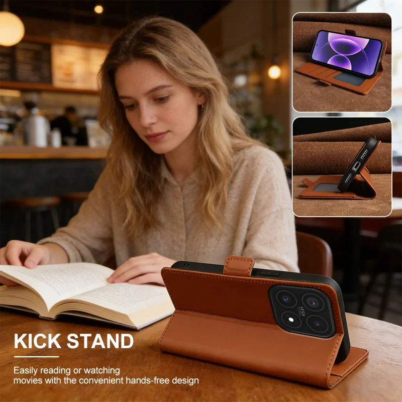 Per Xiaomi 17 Custodia Portafoglio in Pelle con Supporto Cover Tattile in TPU + PU - Nero