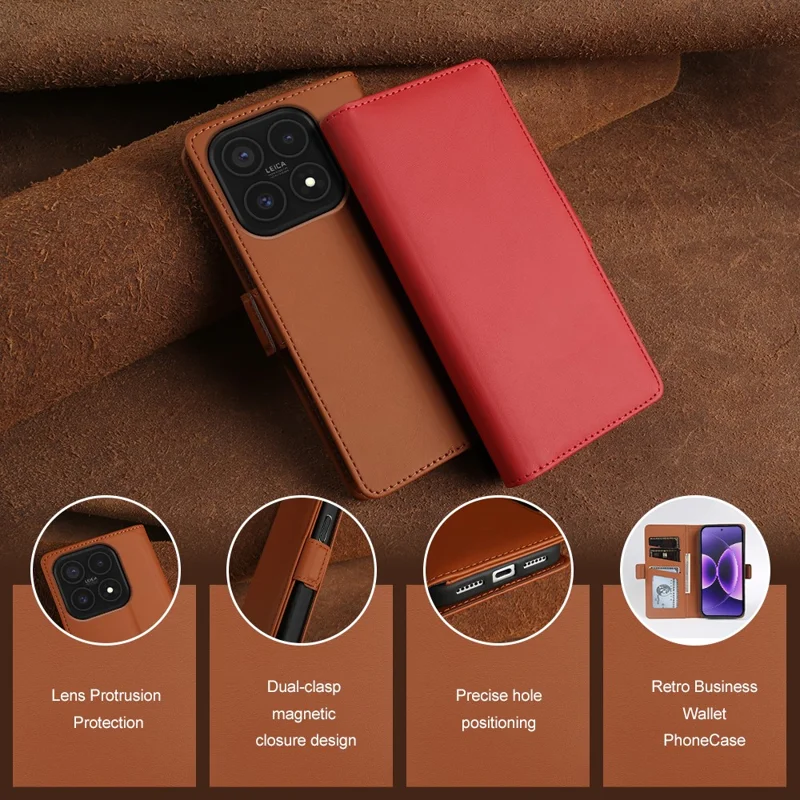 Per Xiaomi 17 Custodia Portafoglio in Pelle con Supporto Cover Tattile in TPU + PU - Nero