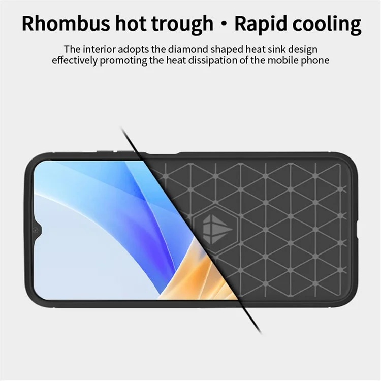 MOFI JK TPU Series-1 Per Oppo A17k 4G / A17 4G Texture in Fibra di Carbonio TPU Flessibile Case Antidrotena Antidrotene - Nero