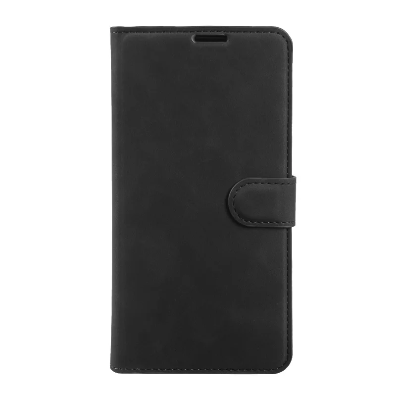 For iPhone 16 Wallet Stand Case Card Slots Skin-feel TPU + PU Leather Flip Cover - Black