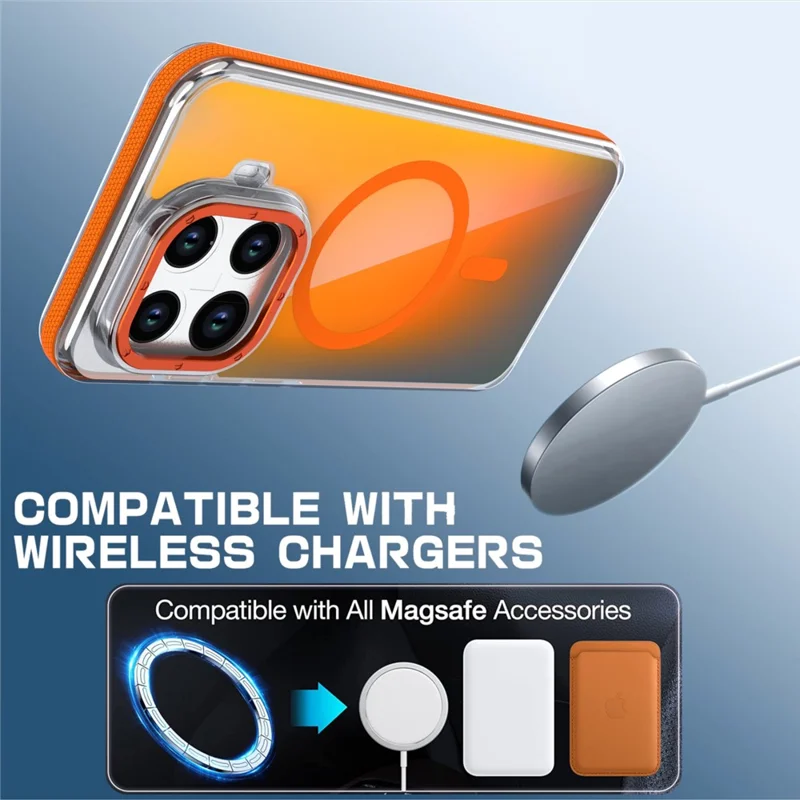 For Xiaomi 15T Pro Magnetic Case Cute Fluorescent Design TPU Acrylic Phone Back Cover - Orange