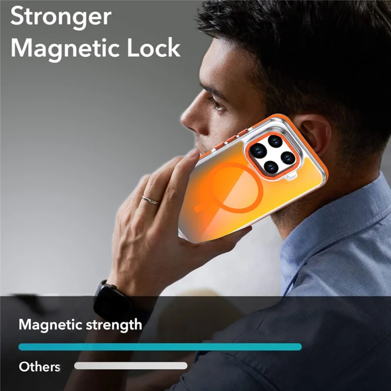For Xiaomi 15T Pro Magnetic Case Cute Fluorescent Design TPU Acrylic Phone Back Cover - Orange