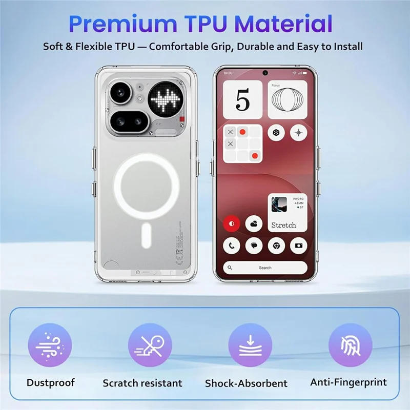 Funda magnética para Nothing Phone (4a) Pro Transparente TPU cubierta anti-caída