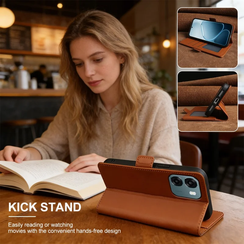 For Oppo A6 5G Leather Case Wallet Stand TPU + PU Skin-touch Cover - Blue