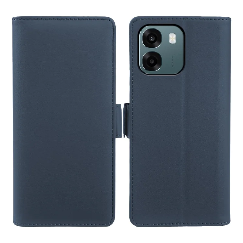 For Oppo A6 5G Leather Case Wallet Stand TPU + PU Skin-touch Cover - Blue
