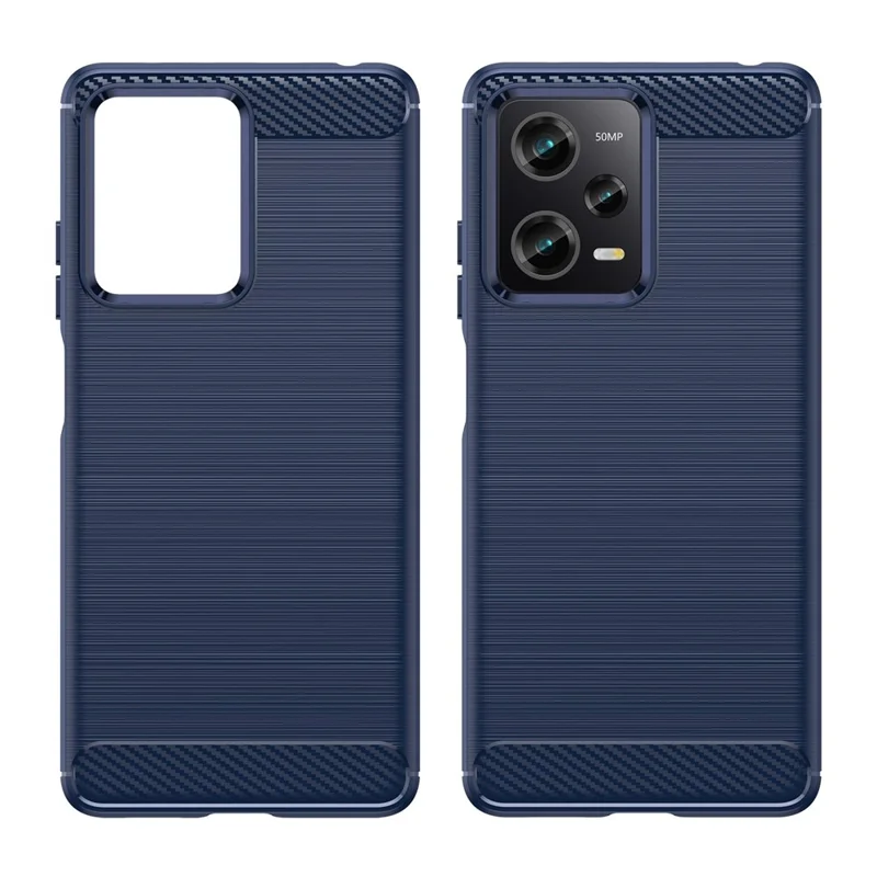 For Xiaomi Redmi Note 12 Pro 5G / Note 12 Pro Speed 5G / Poco X5 Pro 5G Collision Proof Carbon Fiber Texture TPU Protective Phone Cover Brushed Mobile Phone Case - Blue