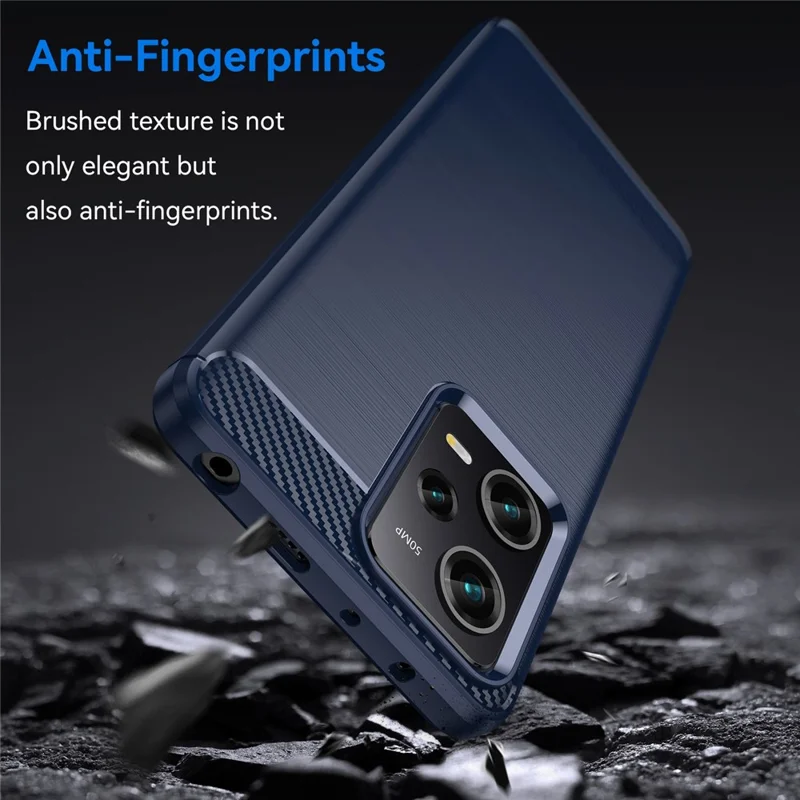For Xiaomi Redmi Note 12 Pro 5G / Note 12 Pro Speed 5G / Poco X5 Pro 5G Collision Proof Carbon Fiber Texture TPU Protective Phone Cover Brushed Mobile Phone Case - Blue
