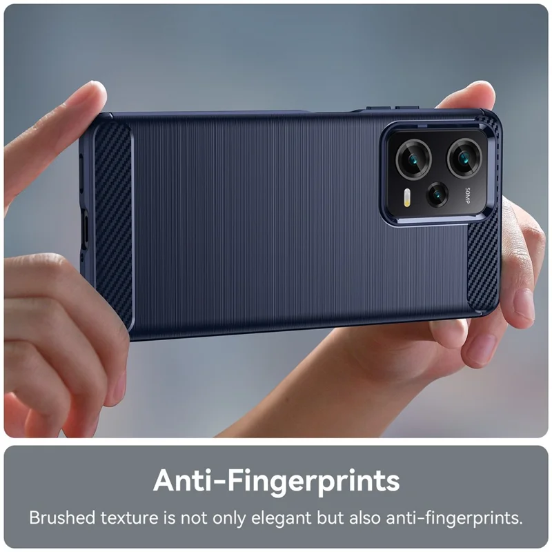 For Xiaomi Redmi Note 12 Pro 5G / Note 12 Pro Speed 5G / Poco X5 Pro 5G Collision Proof Carbon Fiber Texture TPU Protective Phone Cover Brushed Mobile Phone Case - Blue