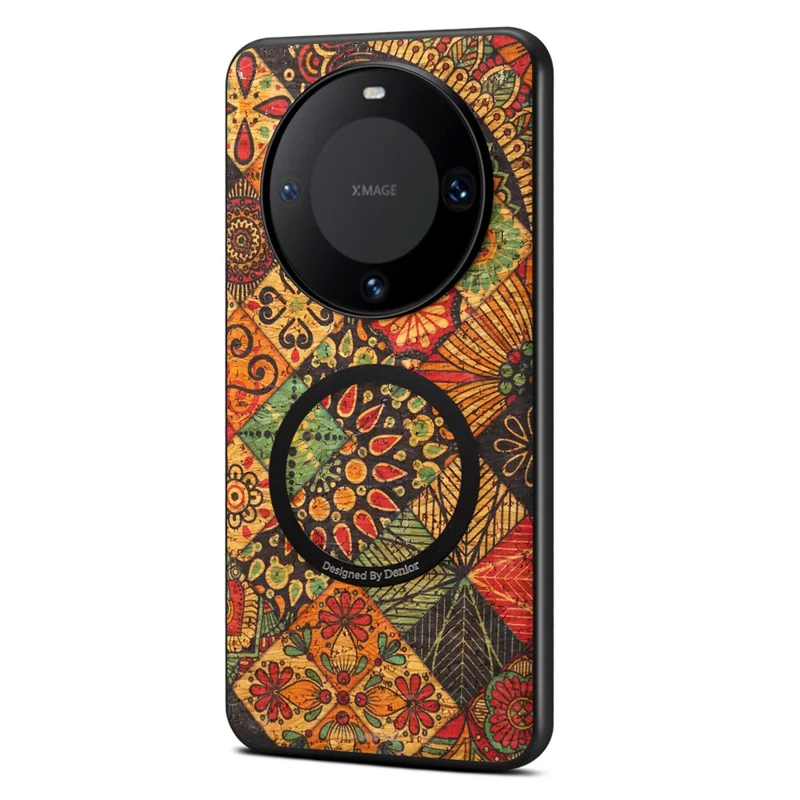 For Huawei Mate 60 Magnetic Phone Case Floral Pattern PU Leather TPU Protective Cover - Yellow