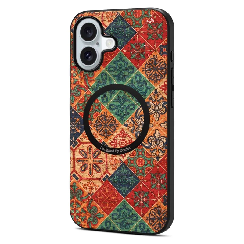 For iPhone 17 Magnetic Phone Case Floral Pattern PU Leather TPU Protective Cover - Blue