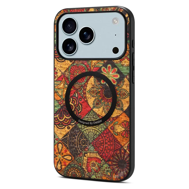 For iPhone 17 Pro Magnetic Phone Case Floral Pattern PU Leather TPU Protective Cover - Yellow