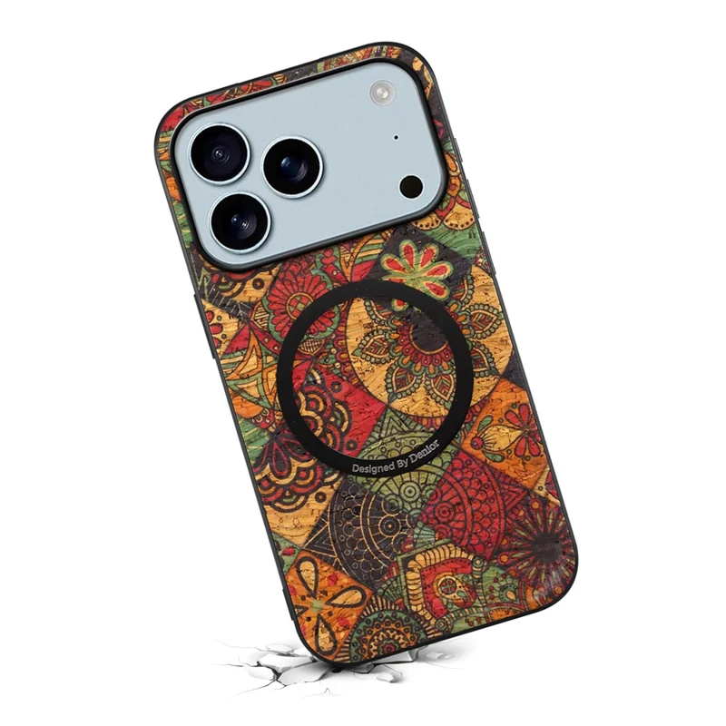 For iPhone 17 Pro Magnetic Phone Case Floral Pattern PU Leather TPU Protective Cover - Yellow
