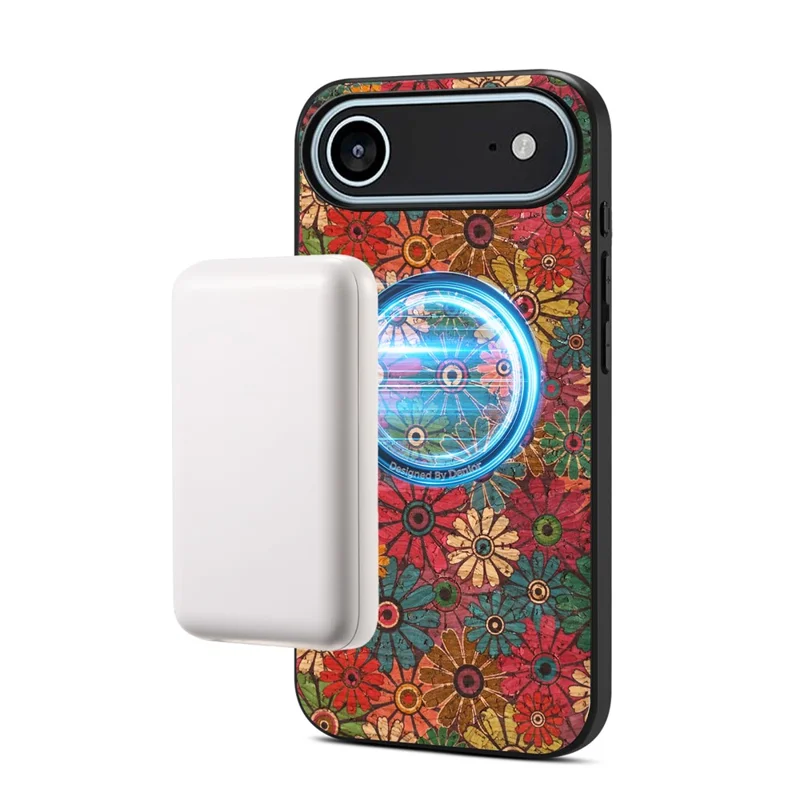 Magnetisk mobilskal med blommönster till iPhone Air, skyddande hylsa i PU-läder och TPU – Grön