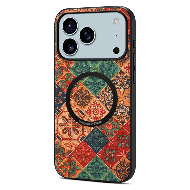 For iPhone 17 Pro Max Magnetic Phone Case Floral Pattern PU Leather TPU Protective Cover - Blue