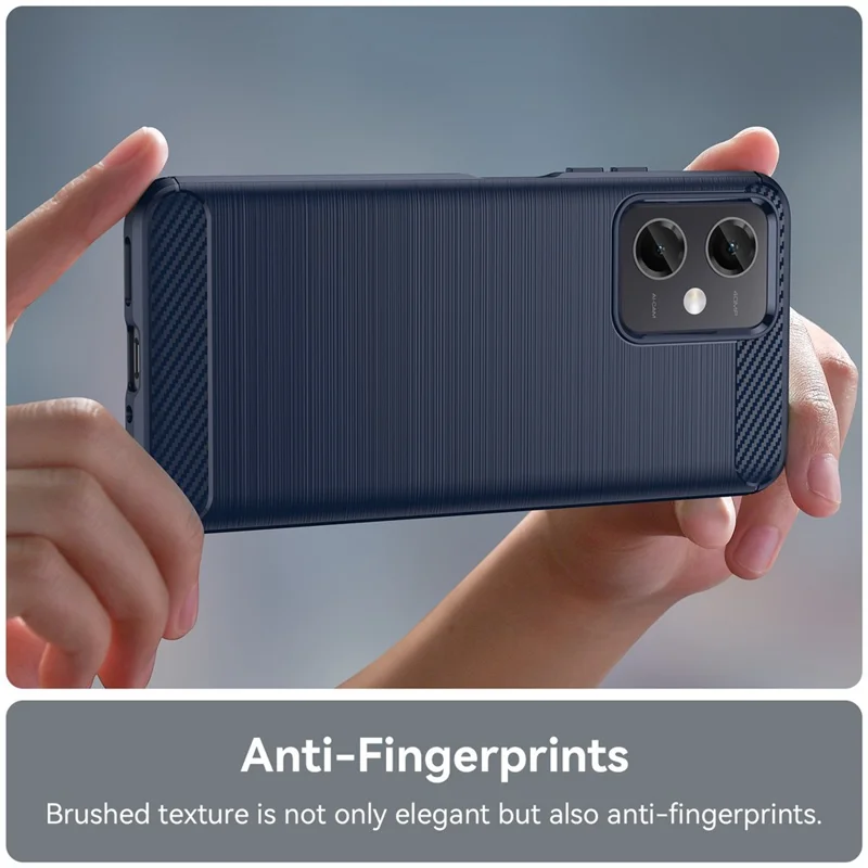 Para Xiaomi Redmi Note 12 5G (Global) / (India) / (China) / Poco X5 5G Carcasa Trasera, Funda Protectora de Teléfono Móvil de TPU con Textura de Fibra de Carbono Cepillada - Azul