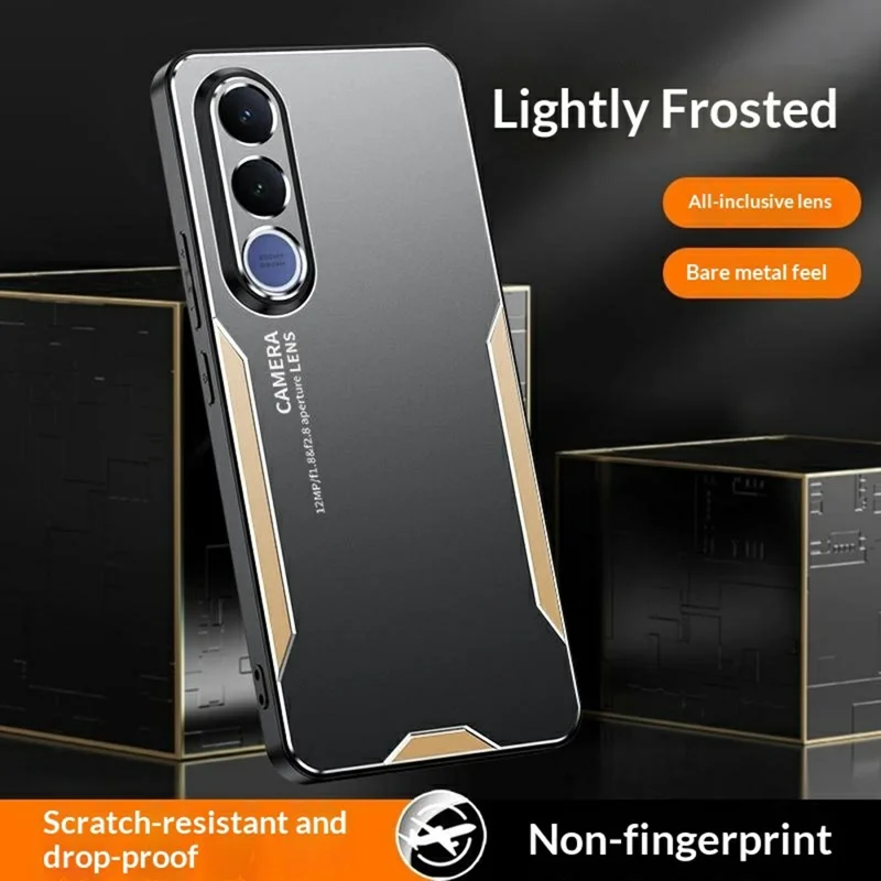 Capa para Telemóvel vivo V70 FE 5G em Liga de Alumínio TPU PC - Dourado