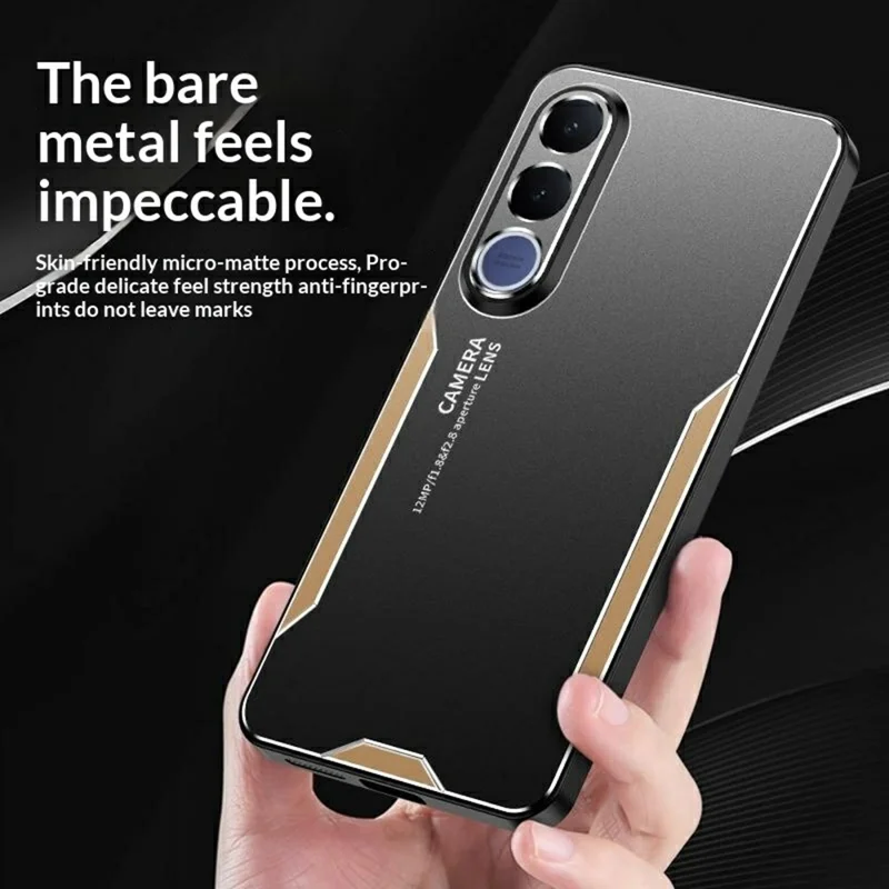 Capa para Telemóvel vivo V70 FE 5G em Liga de Alumínio TPU PC - Dourado