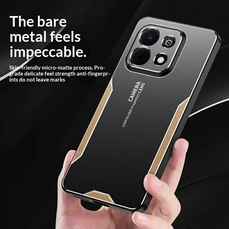 For Xiaomi Redmi Note 15 4G (Global) Phone Case Aluminium Alloy TPU PC Back Cover - Gold