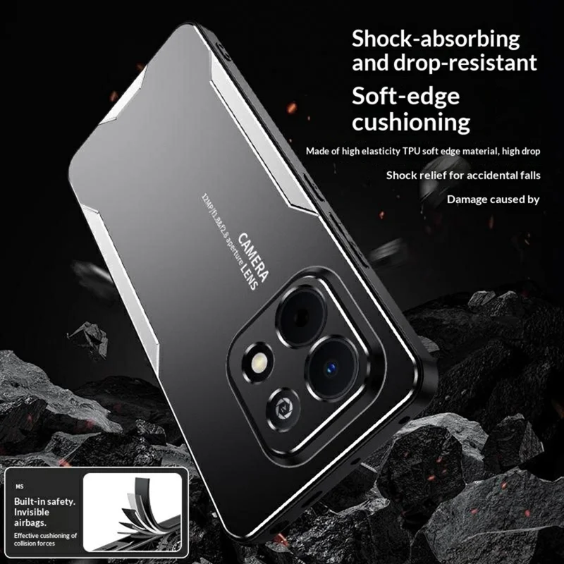 For Xiaomi Redmi Note 15 4G (Global) Phone Case Aluminium Alloy TPU PC Back Cover - Gold