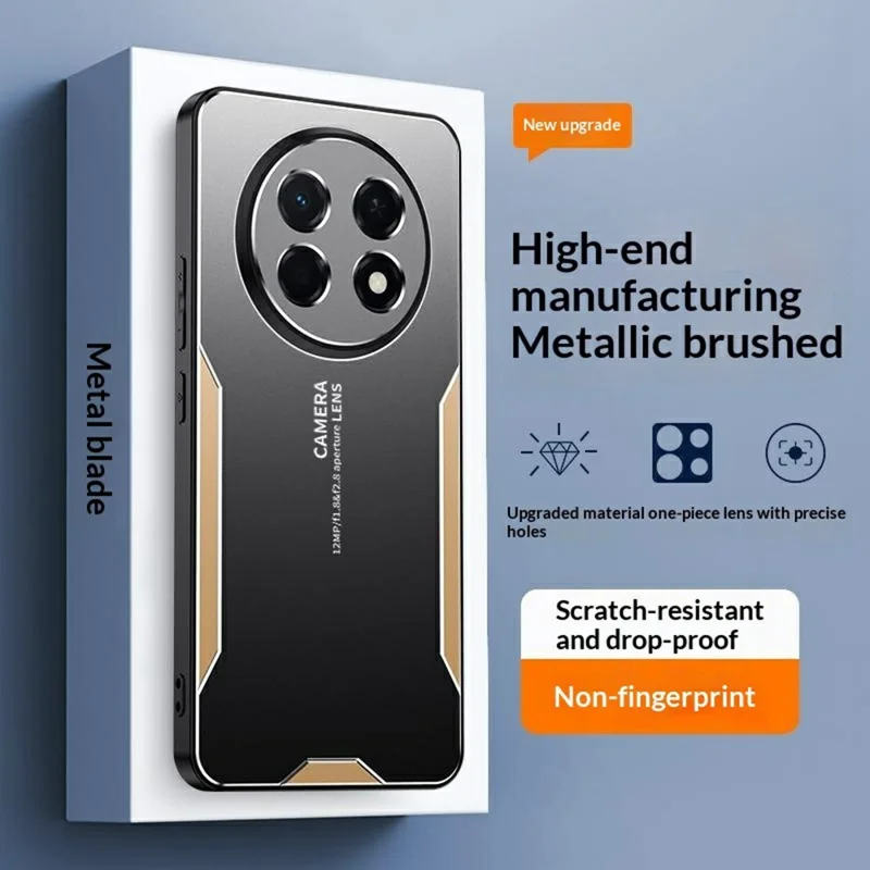 For Xiaomi Redmi Note 15 4G (Global) Phone Case Aluminium Alloy TPU PC Back Cover - Gold