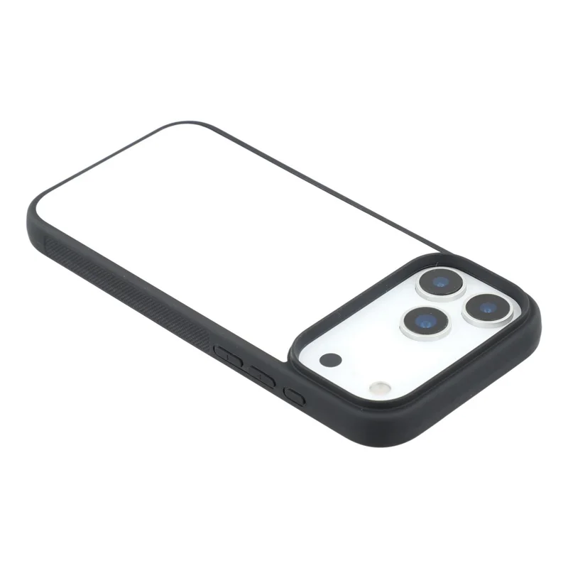 10Pcs for iPhone 17 Pro Case TPU PC Magnetic Ring DIY Blank Sublimation Phone Cover with Film Sheet - Black