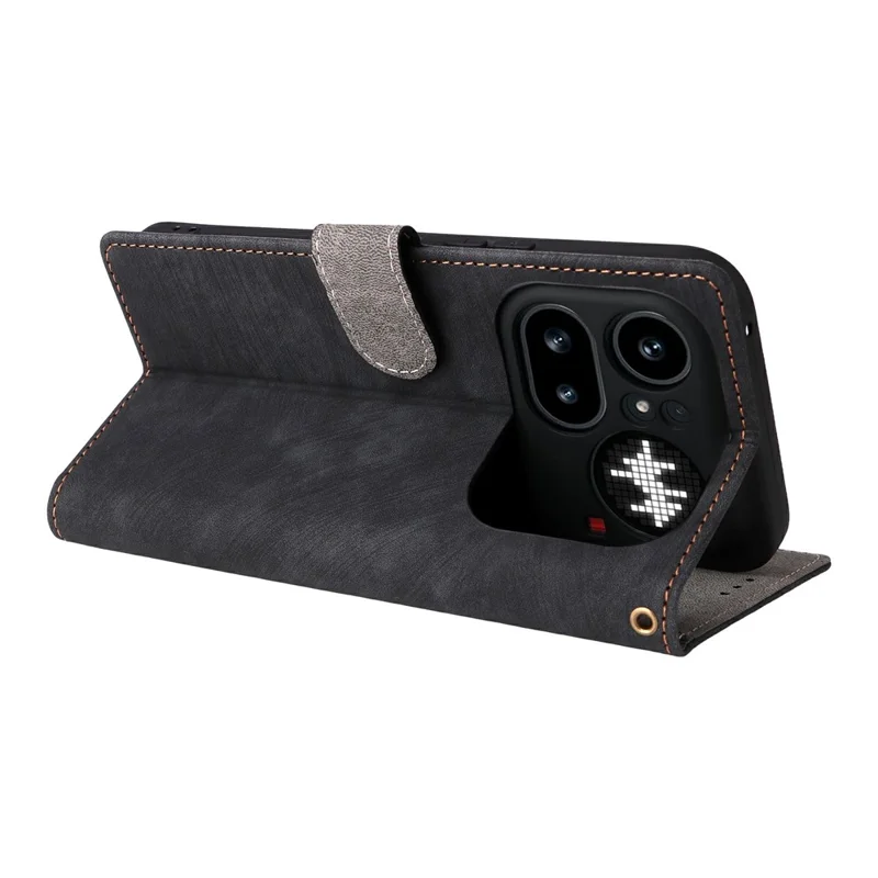 For Nothing Phone (4a) Pro Case Wallet RFID Blocking PU Leather Phone Cover Stand with Strap - Black