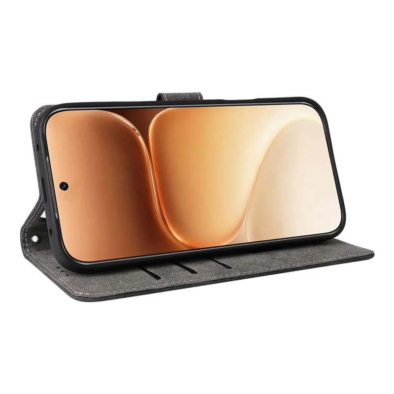 Чехол для Honor 600 5G / 600 Pro 5G, с функцией кошелька, блокировкой RFID, из искусственной кожи с подставкой и ремешком - черный