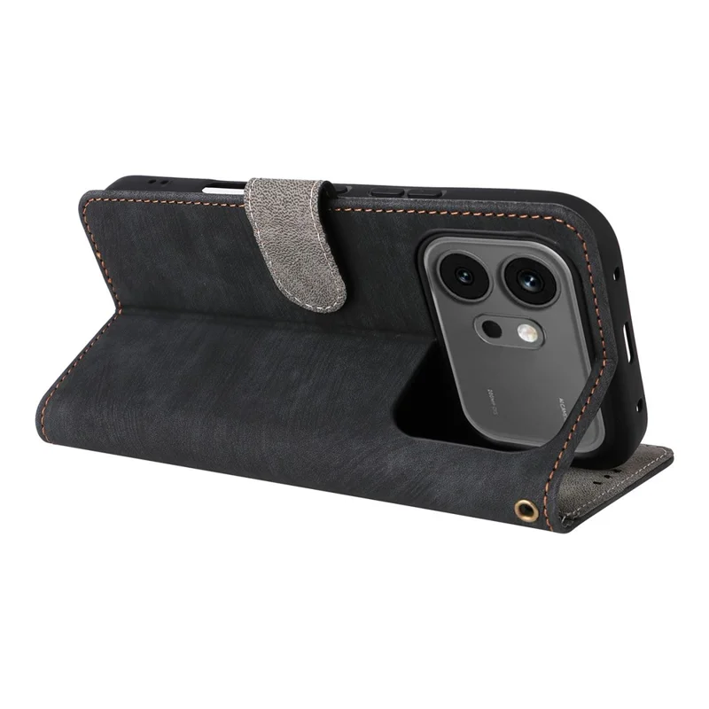 Чехол для Honor 600 5G / 600 Pro 5G, с функцией кошелька, блокировкой RFID, из искусственной кожи с подставкой и ремешком - черный