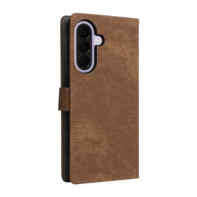For Samsung Galaxy A37 5G Case Wallet RFID Blocking PU Leather Phone Cover Stand with Strap - Brown