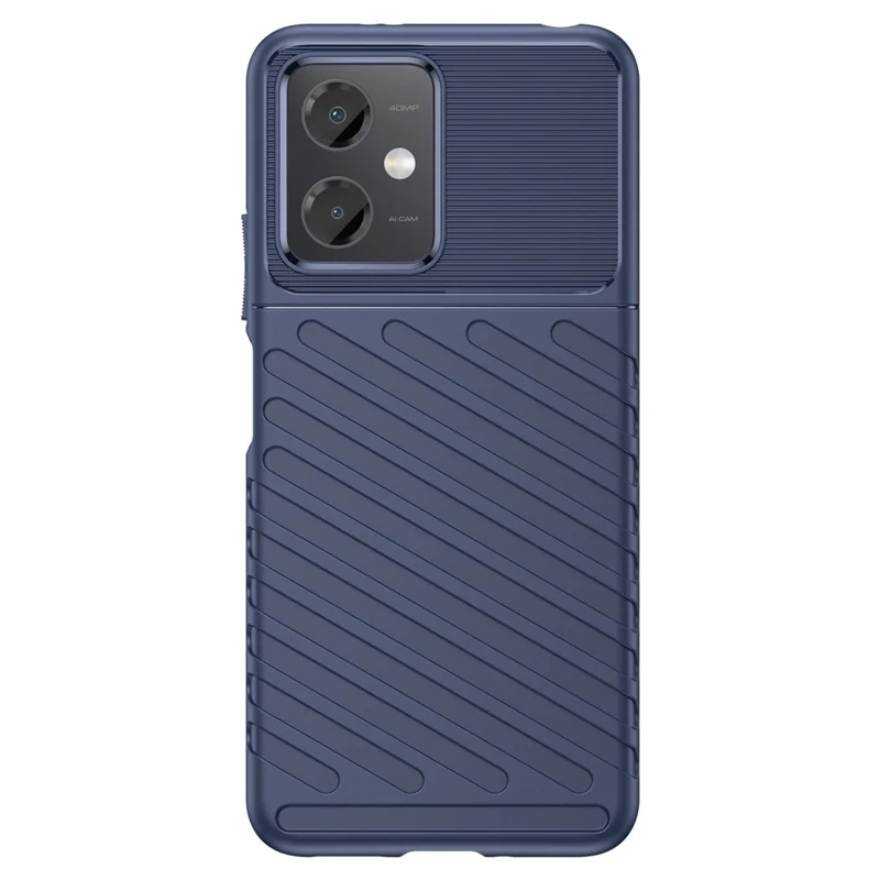 Back Shell for Xiaomi Redmi Note 12 5G (Global) / (India) / (China) / Poco X5 5G Thunder Series Thickened TPU Phone Case Twill Texture Phone Cover - Blue
