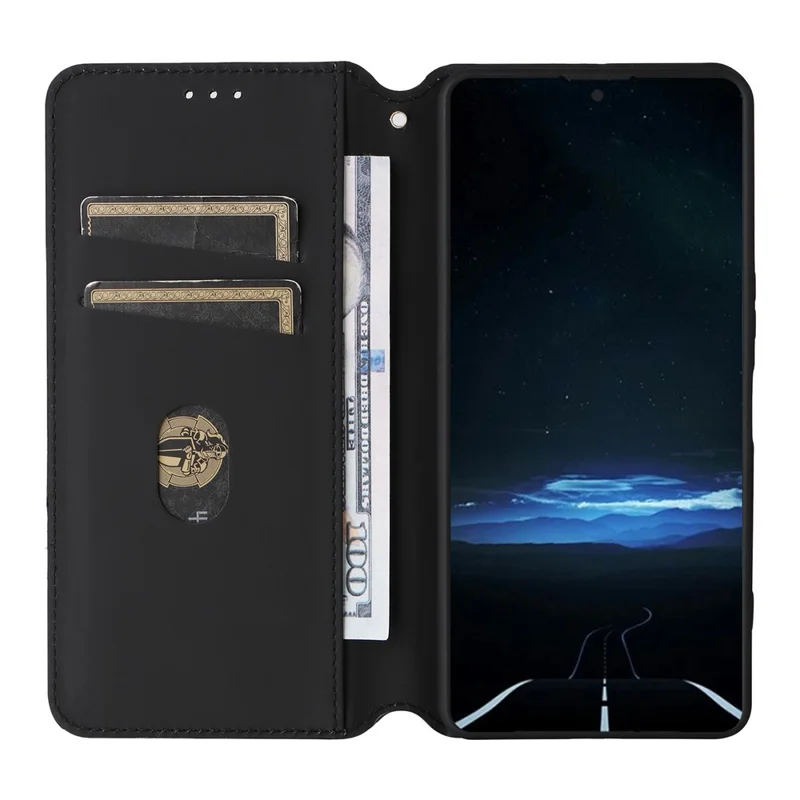 Custodia portafoglio per Sony Xperia 1 VIII, cover in pelle PU con stampa a rombi - Argento