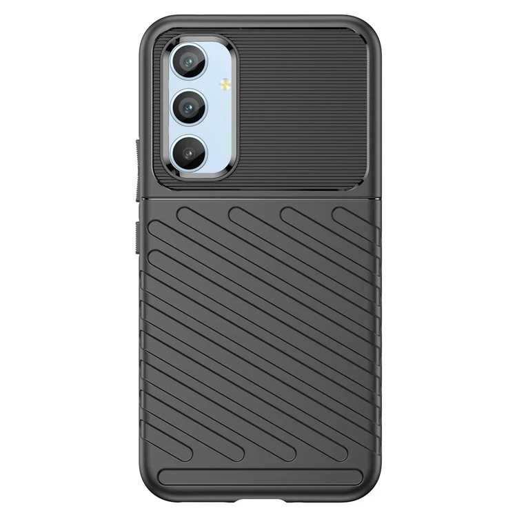 Для Samsung Galaxy A54 5G Thunder Series Shockproof Thickened TPU Phone Case Twill Texture Anti-Slip Phone Cover - Black
