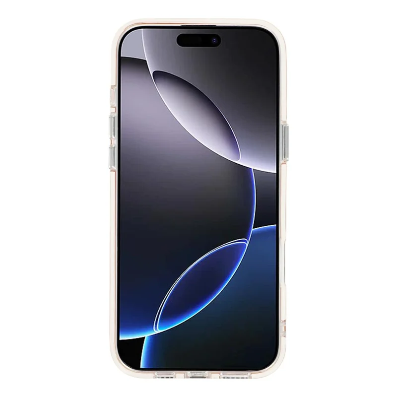 Coque magnétique pour iPhone 16 Pro, coque de protection transparente avec paillettes PC TPU - Orange