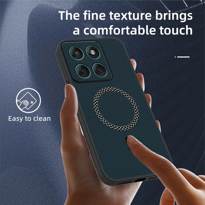 Hoesje voor Motorola Edge 60 Fusion 5G / 60 5G Driehoekstextuur PU-leer Stootvrij Ultradun Hoesje - Blauw