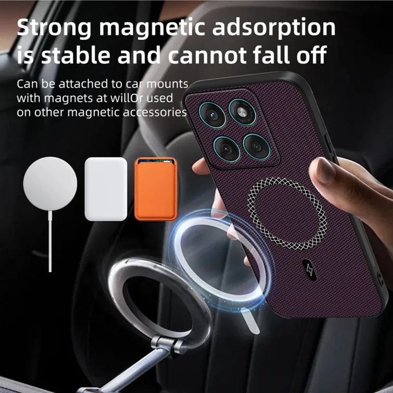 Hoesje voor Motorola Edge 60 Fusion 5G / 60 5G Driehoekstextuur PU-leer Stootvrij Ultradun Hoesje - Blauw