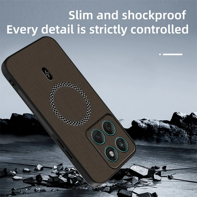 Hoesje voor Motorola Edge 60 Fusion 5G / 60 5G Driehoekstextuur PU-leer Stootvrij Ultradun Hoesje - Blauw