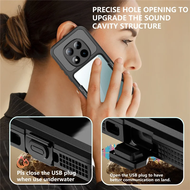 REDPEPPER pour Xiaomi Redmi Note 15 Pro 5G (Global) Étui de Téléphone Étanche IP68 - Transparent