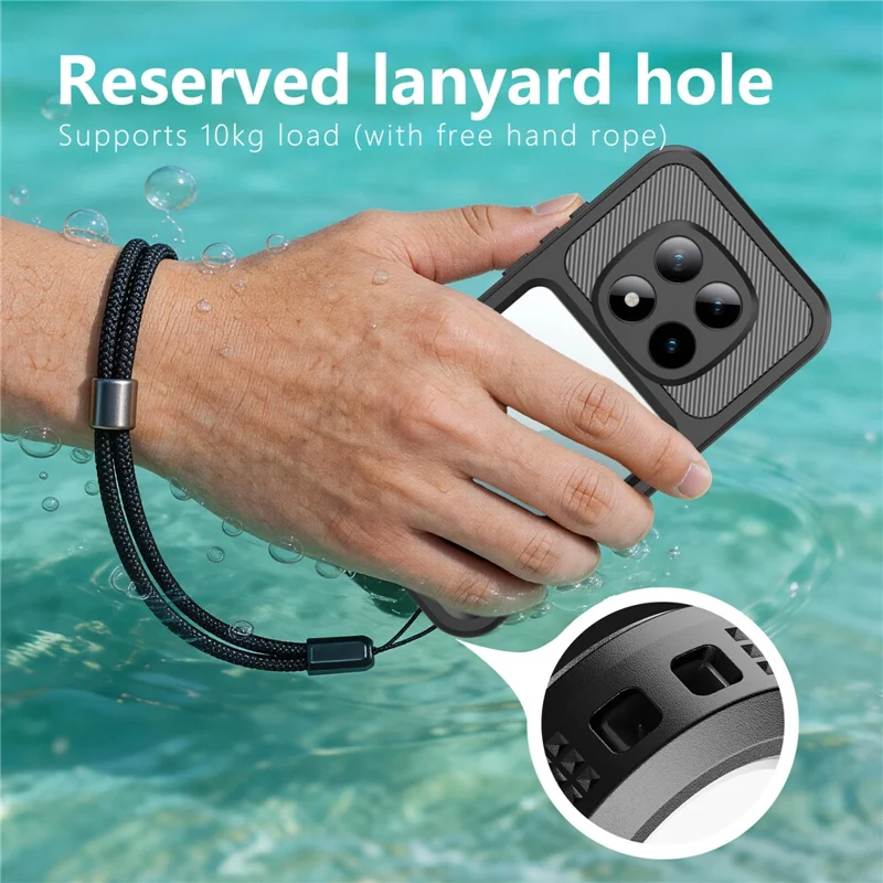 REDPEPPER pour Xiaomi Redmi Note 15 Pro 5G (Global) Étui de Téléphone Étanche IP68 - Transparent