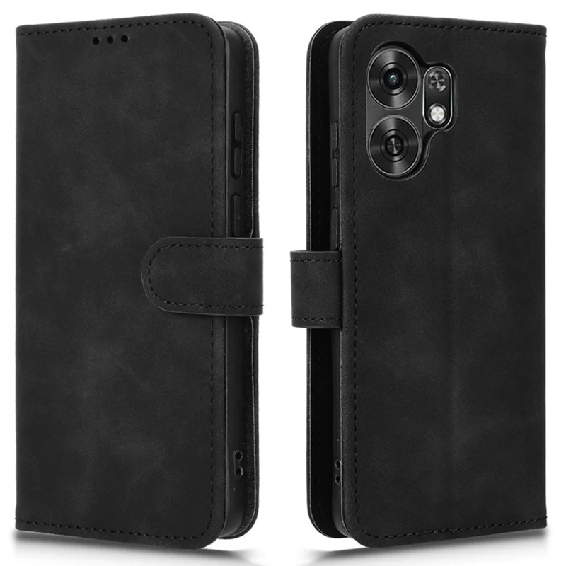 For Honor Play 60A 5G Leather Case Skin Feel Anti Drop Wallet Stand Flip Phone Cover - Black