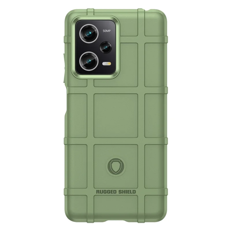 For Xiaomi Redmi Note 12 Pro 5G / Note 12 Pro Speed 5G / Poco X5 Pro 5G Back Shell, Protective Phone Case Rugged Square Grid Texture TPU Cover - Green