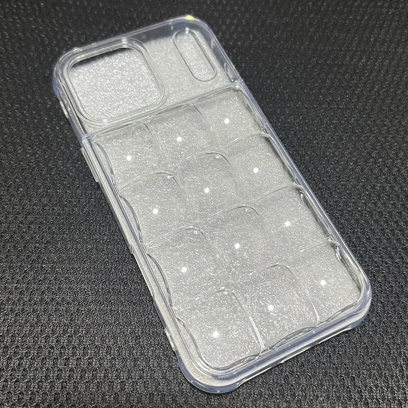 For iPhone 17 Pro Max Case Detachable DIY Ice Cube Grid TPE Phone Cover - Transparent